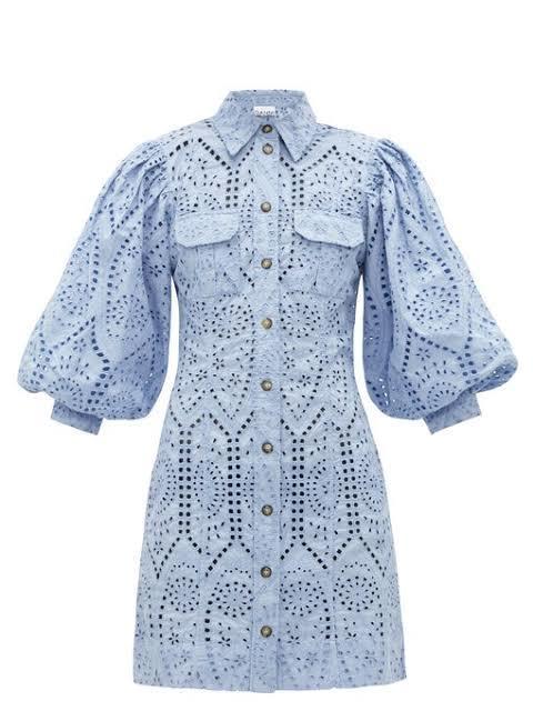 Hire a Ganni Broderie Anglaise Mini Shirt Dress