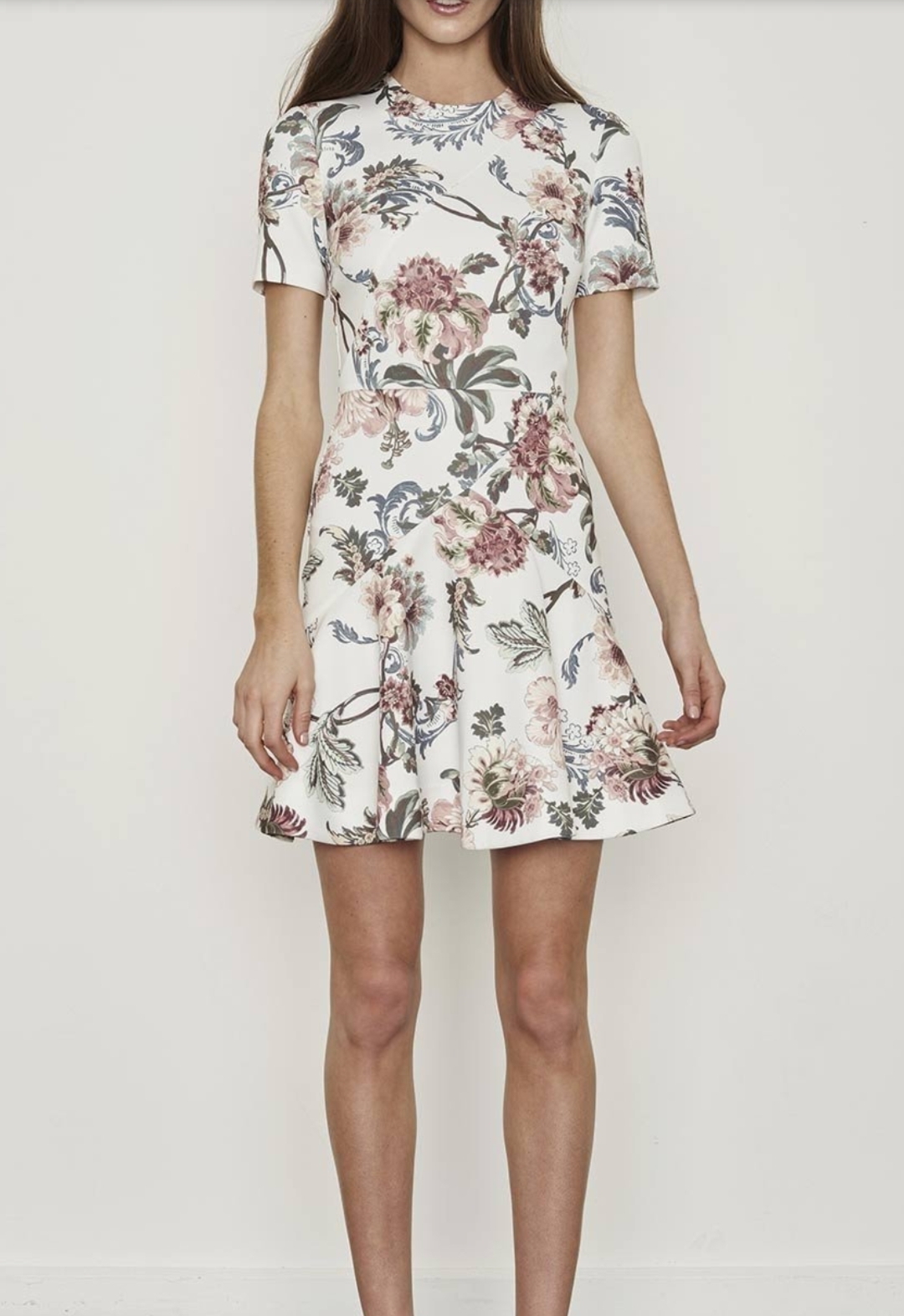 Hire a Lover The Dahlia Flower Scuba Ss Dress