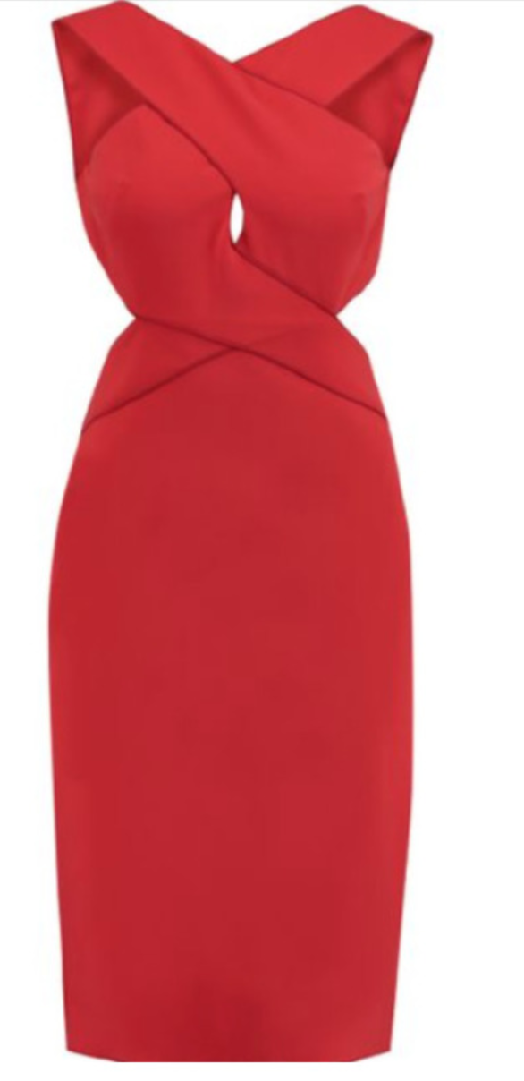 Formal rental Dion Lee Open Back Bonded Crepe Dress In Red