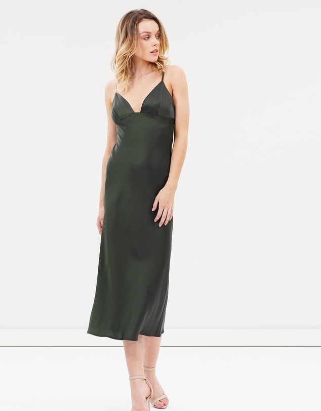 Borrow a Shona Joy Bias Slip Midi Dress