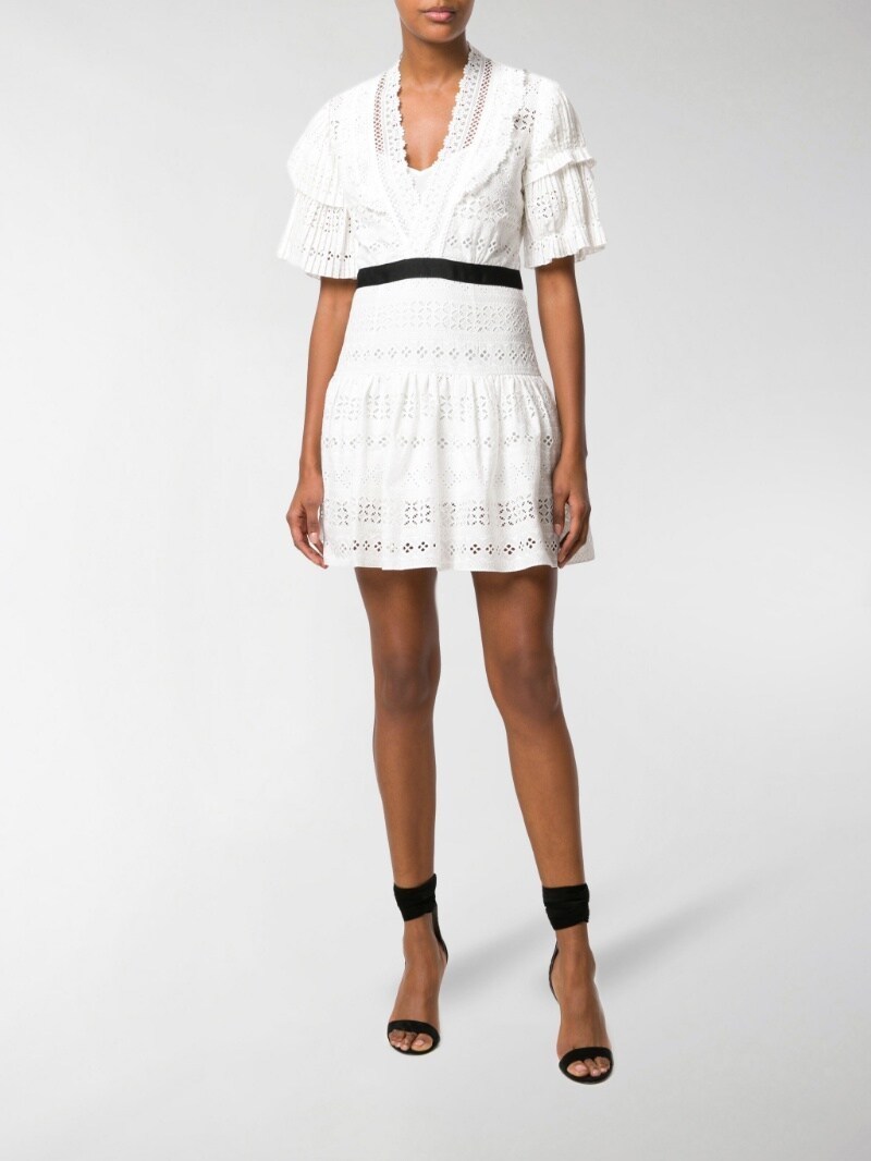 Loan a Self Portrait Broderie Anglaise Stripe Dress