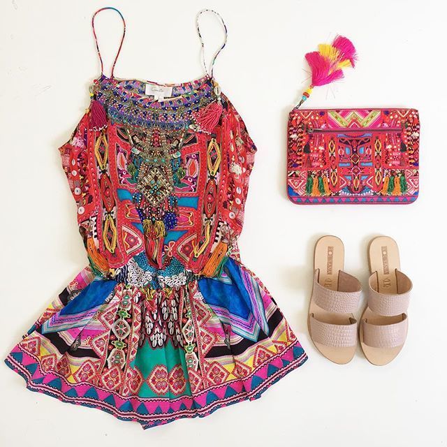 Rental Camilla Kabuk Kiz Shoestring Strap Playsuit