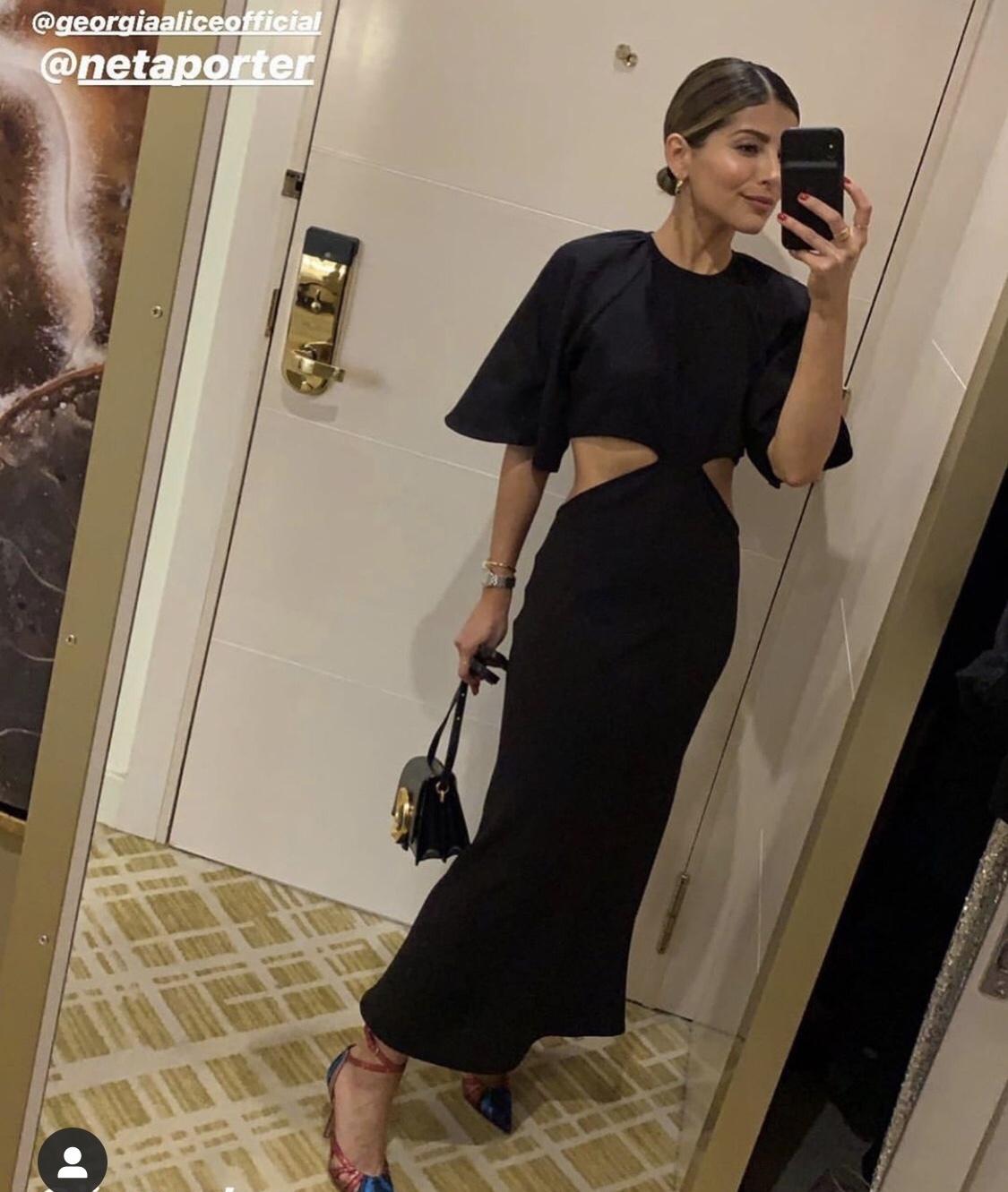 Rent a Georgia Alice Bestie Cutout Crepe Midi Dress