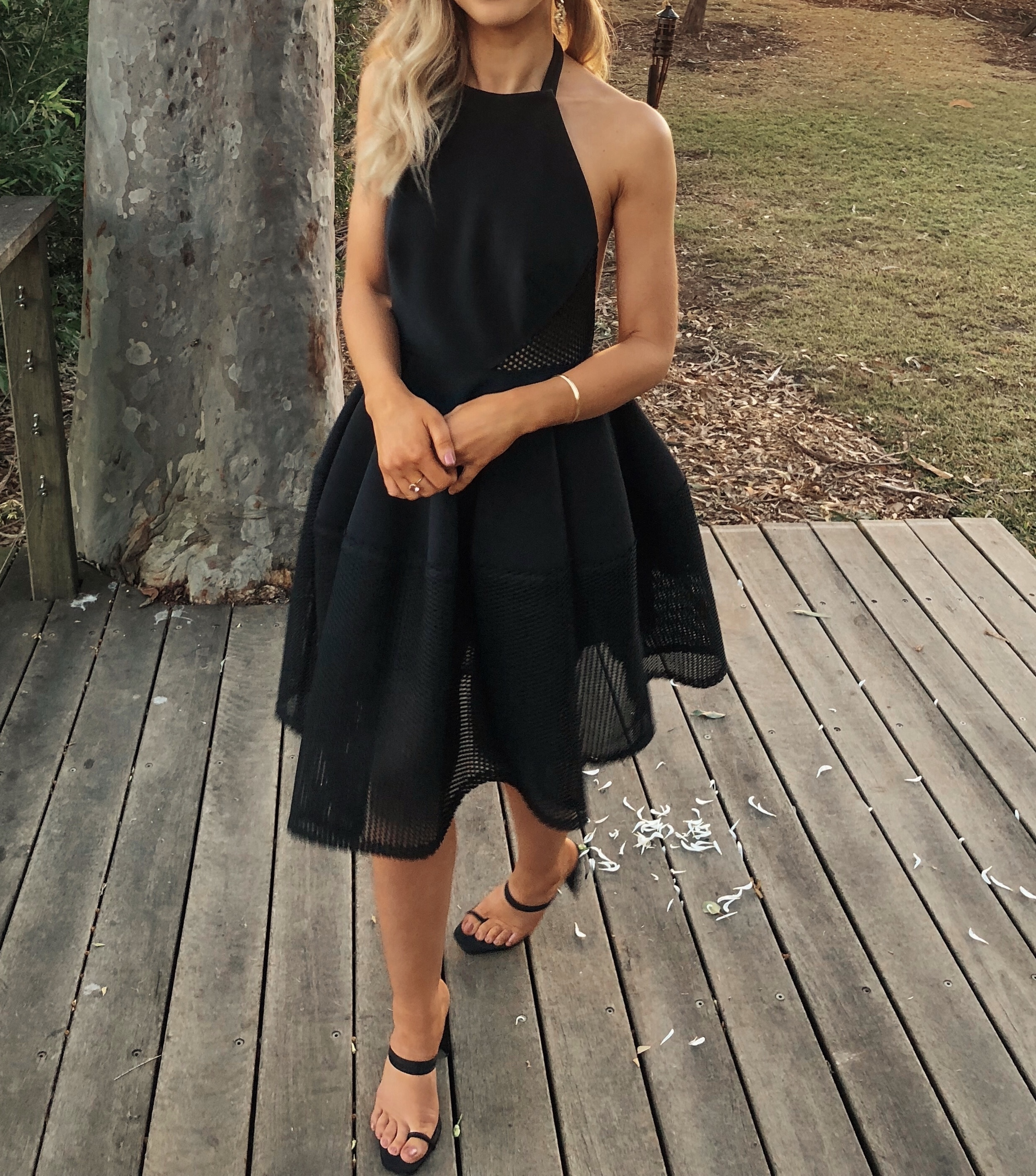 Cheap designer Scanlan Theodore Webbing Halter Dress