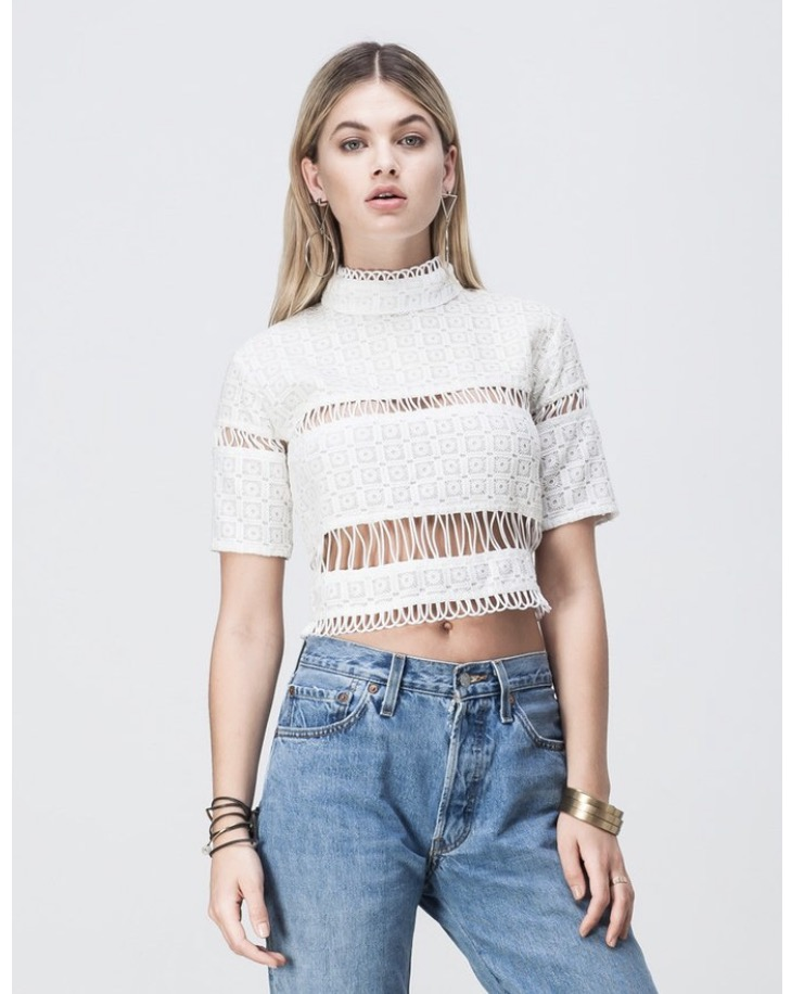 Loan a Shakuhachi Lace Panelled Crop