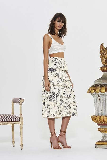 Loan a Sir The Label Florentine Ruffle Midi Skirt