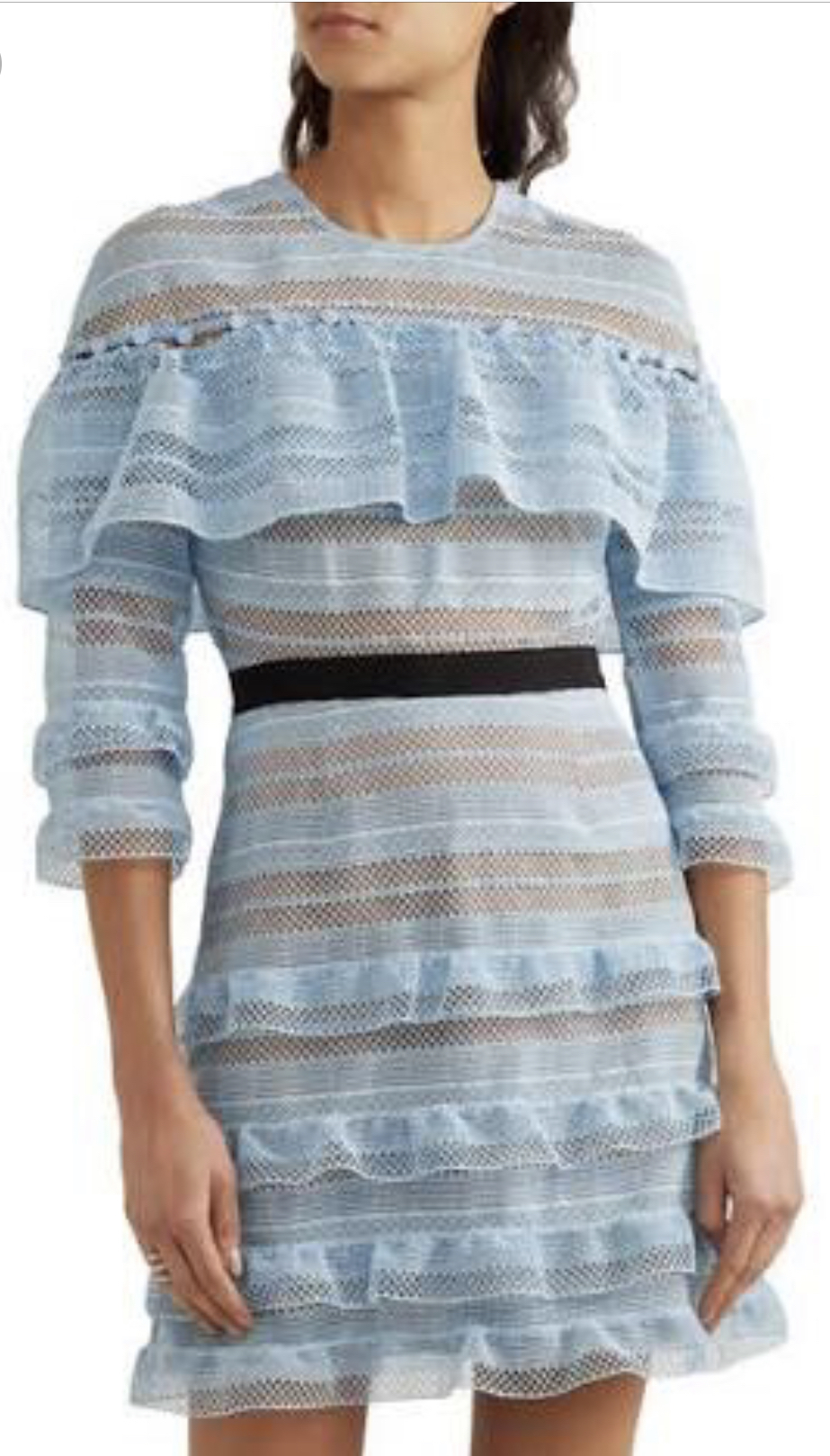 Hire a Self Portrait Grosgrain Trimmed Guipure Lace Mini Dress