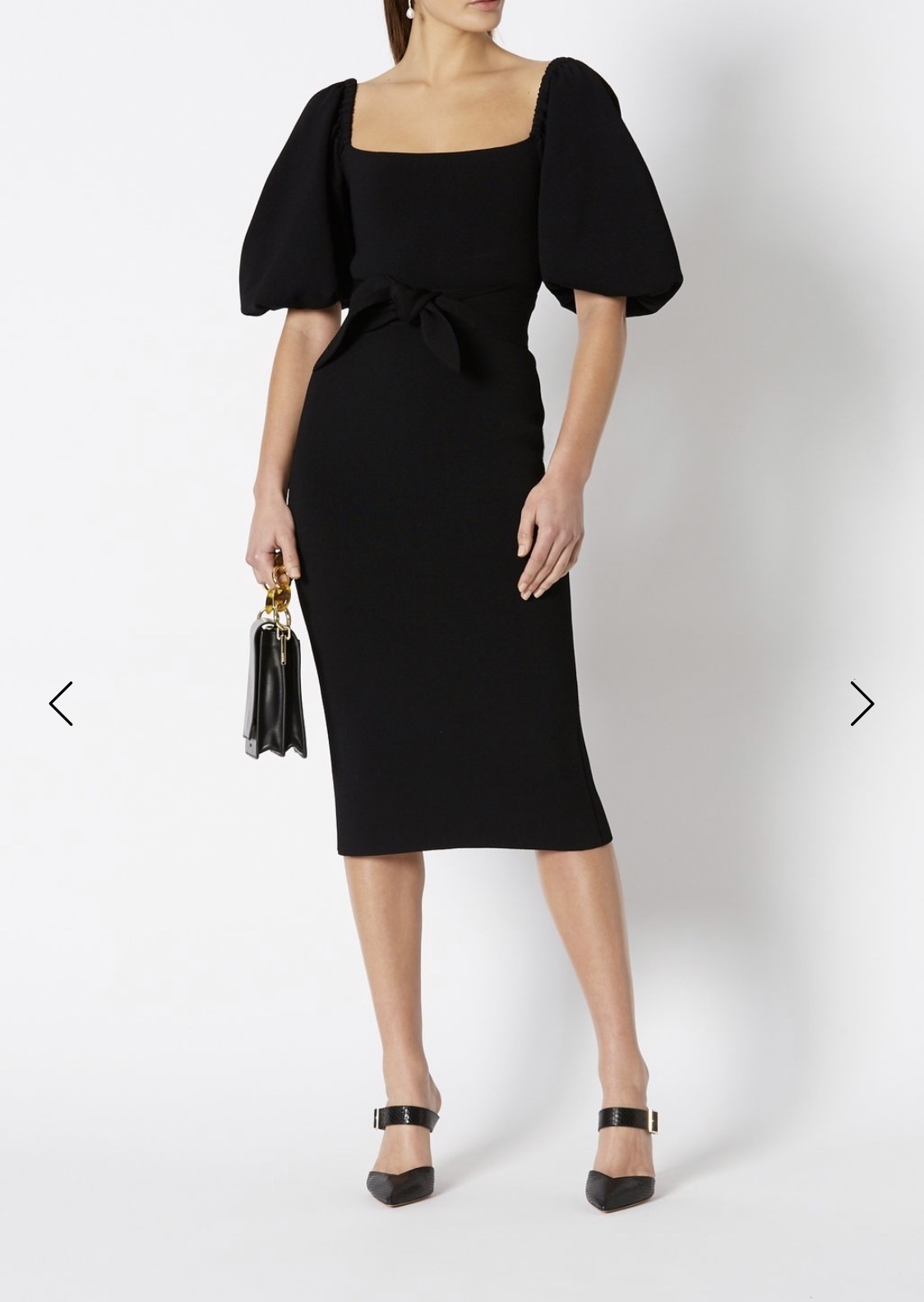 Rental Scanlan Theodore Black Midi Crepe Dress
