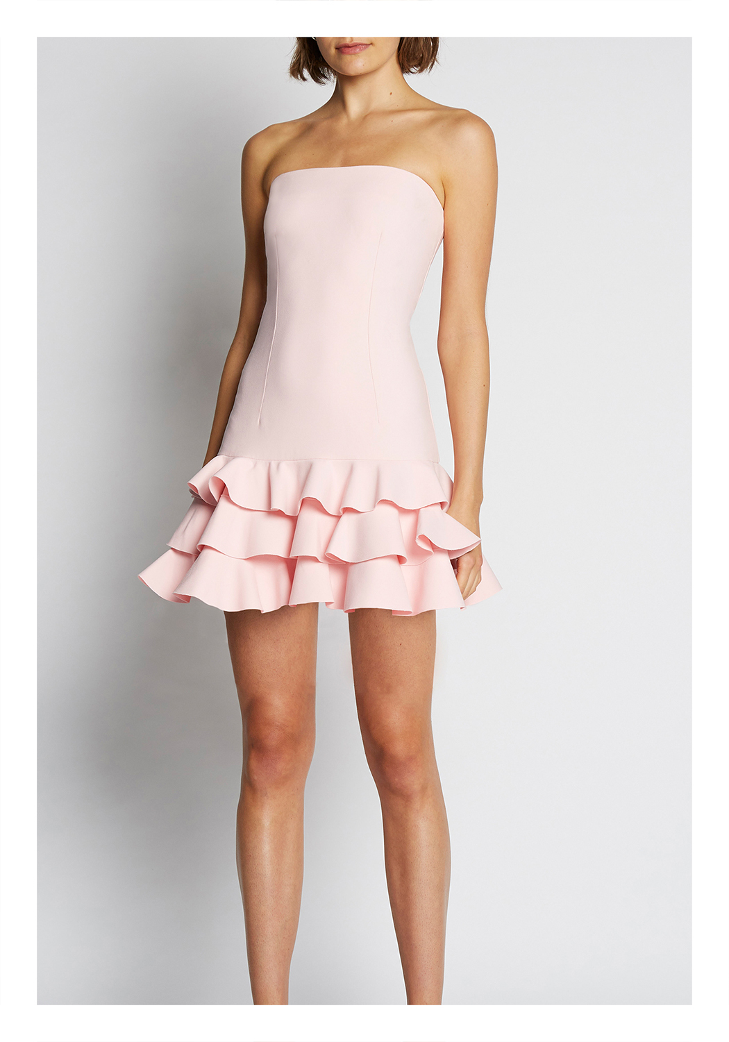 Rental By Johnny Calla Frill Strapless Dress