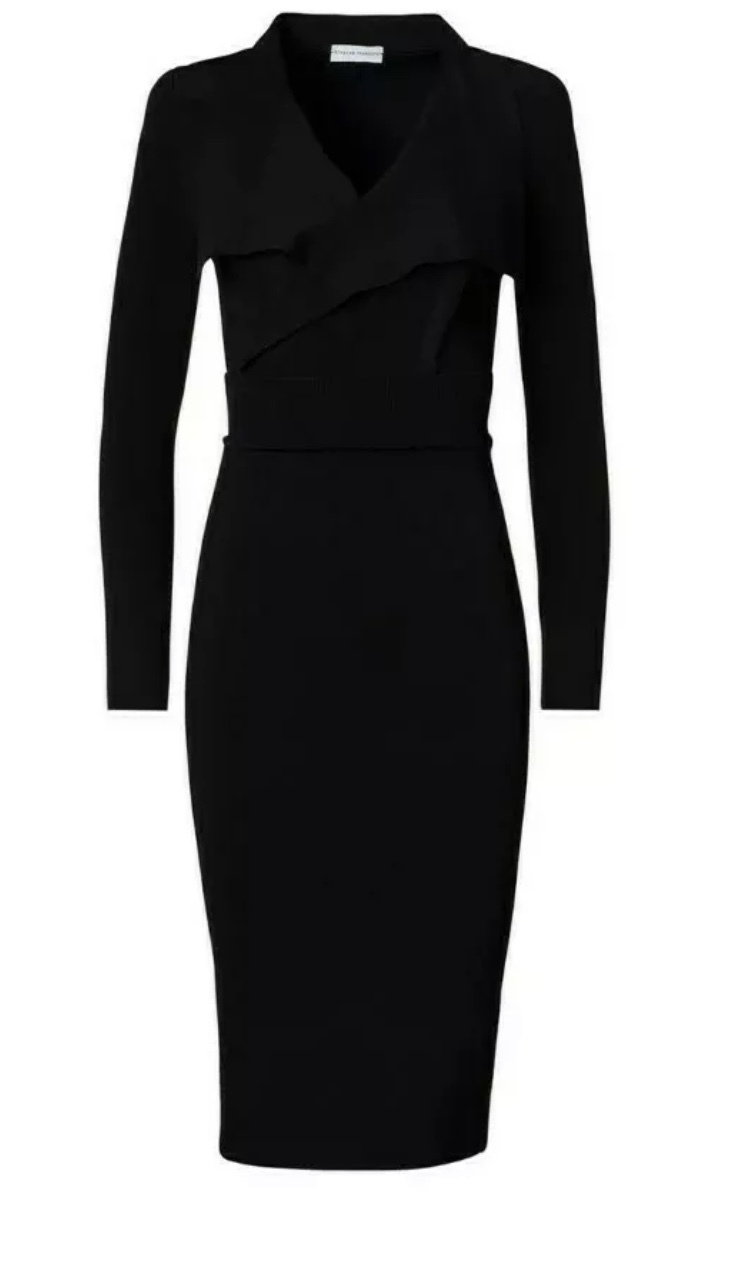 Rental Scanlan Theodore Crepe Knit Drape Front Dress