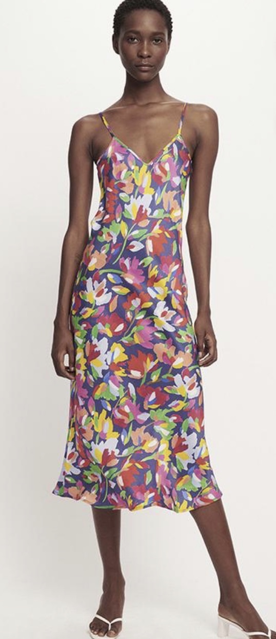 Borrow a Silk Laundry 90s Silk Slip Dress Aquarelle