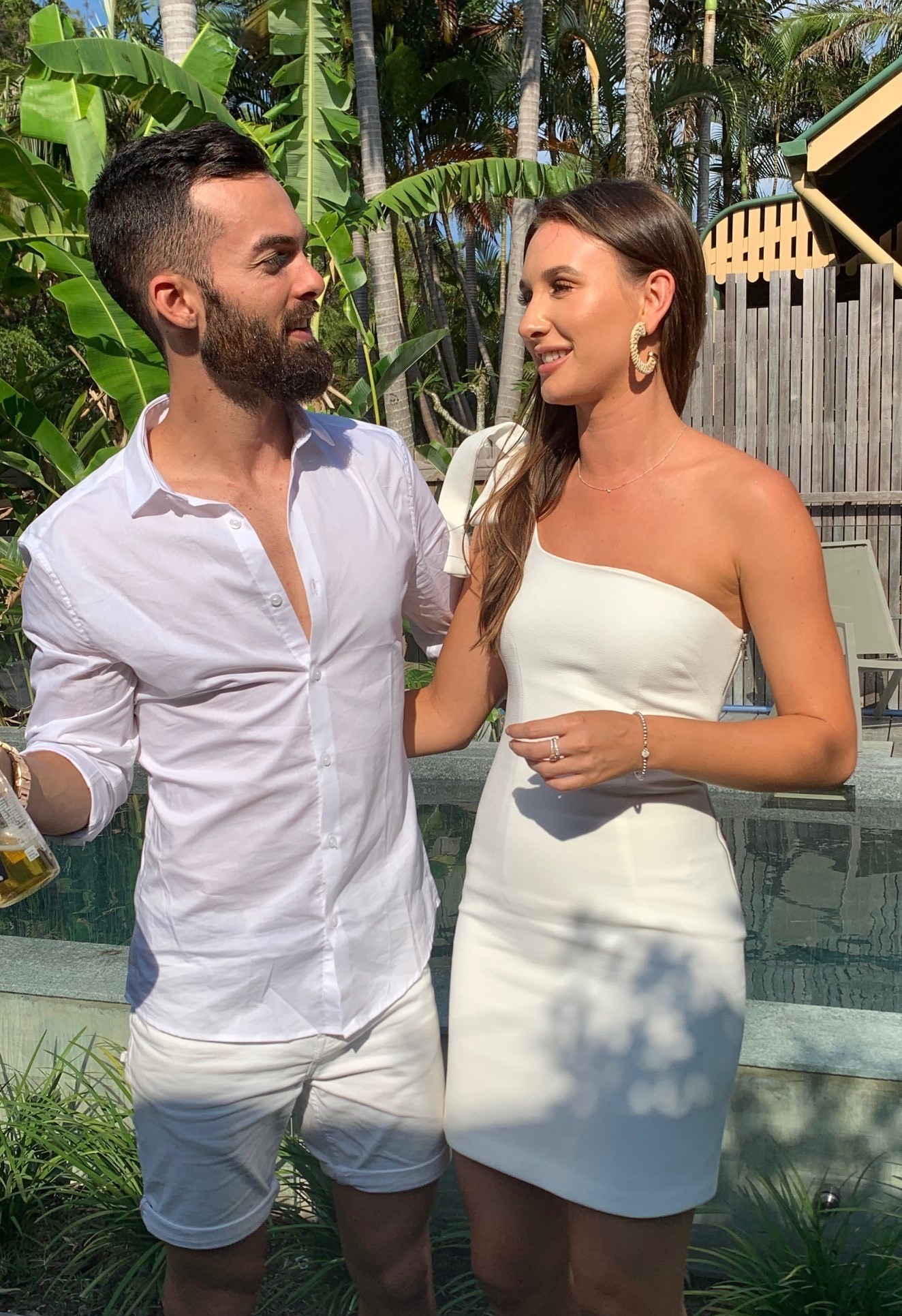 Designer rental By Johnny Lean Shoulder Mini Dress