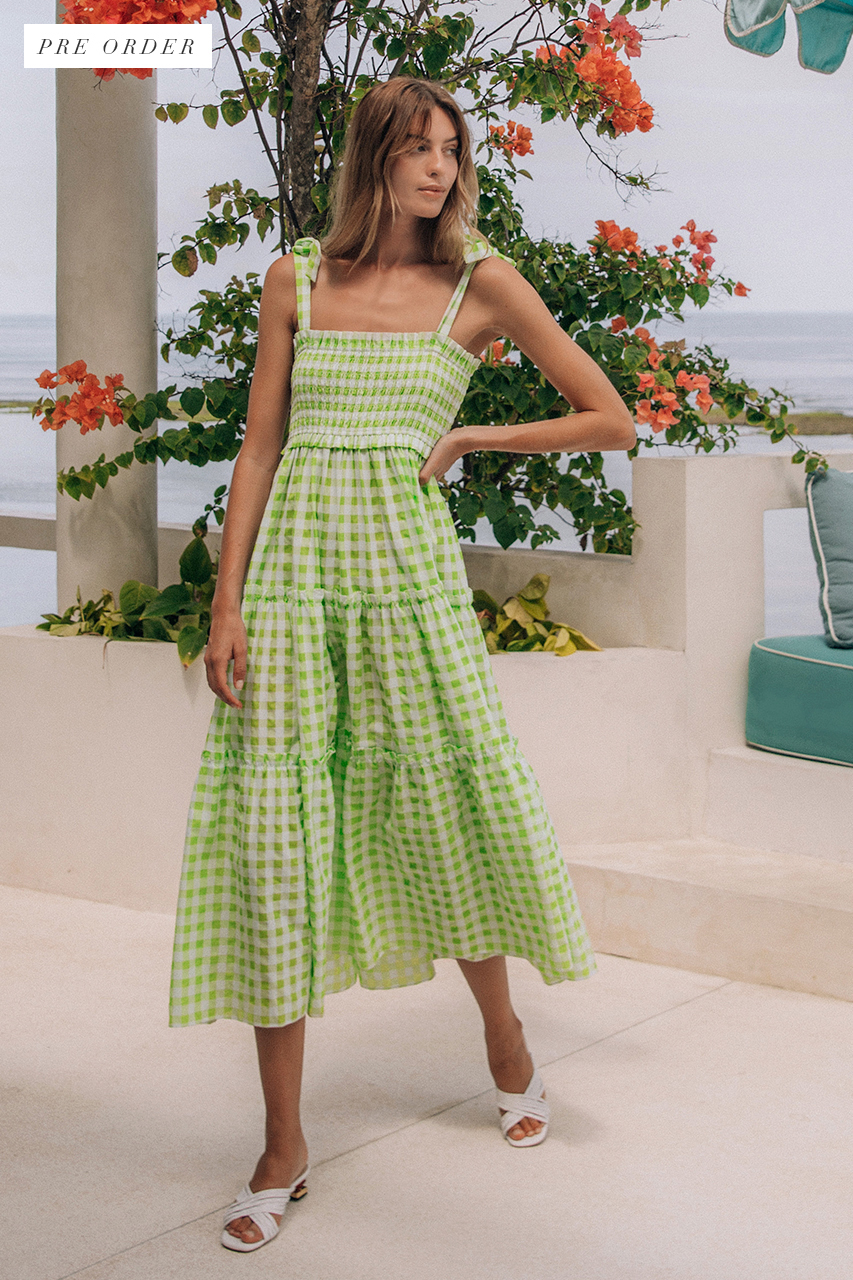 Hire a Steele Lyla Dress Lime Check