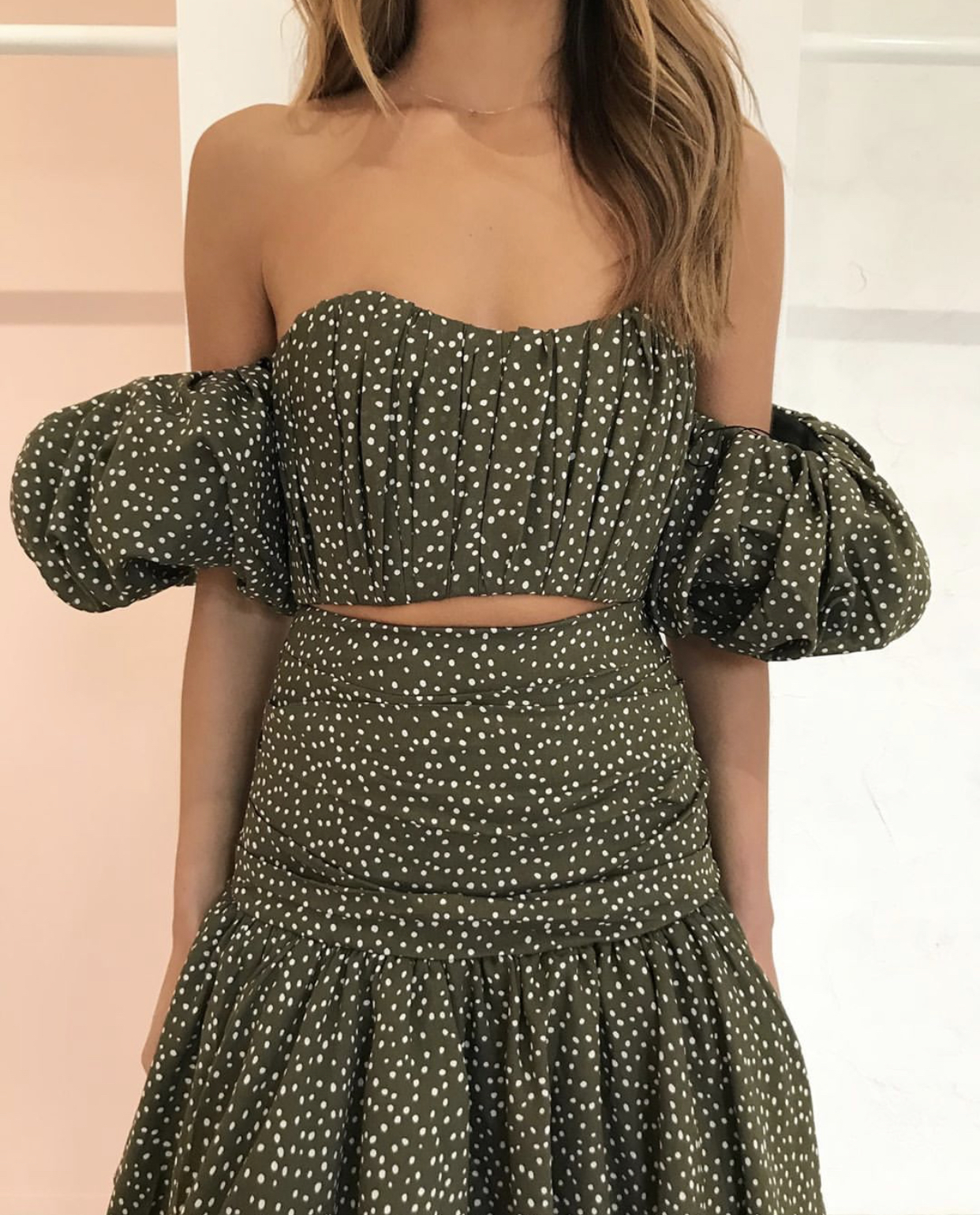 For rent a Acler Suki Bodice In Khaki Pebble