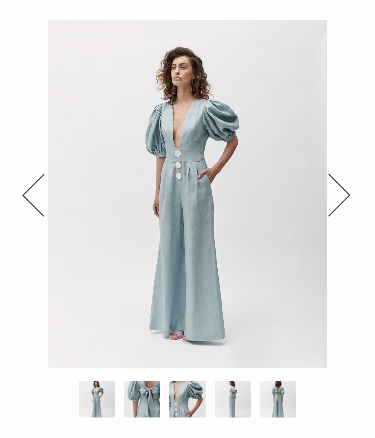 Rent a Joslin Studio Mariel Linen Jumpsuit, Seaside Blue