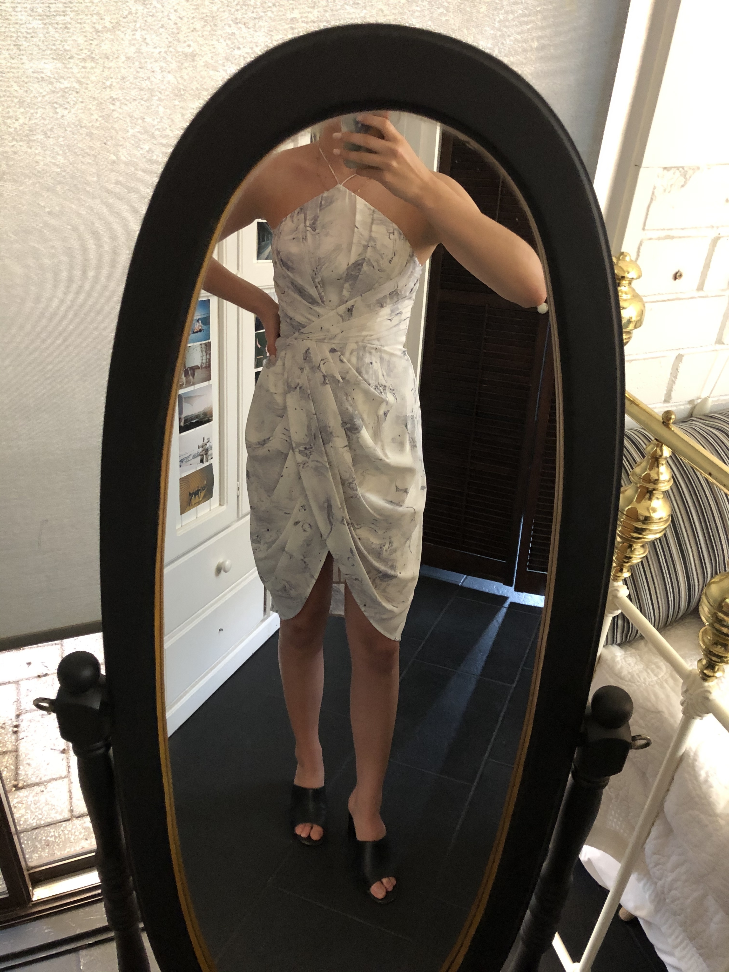 Affordable Zimmermann Marble Silk Tuck Dress