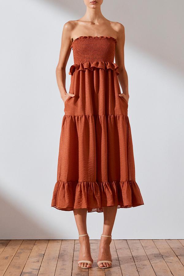 Designer rental Shona Joy Charlotte Tiered Midi Dress