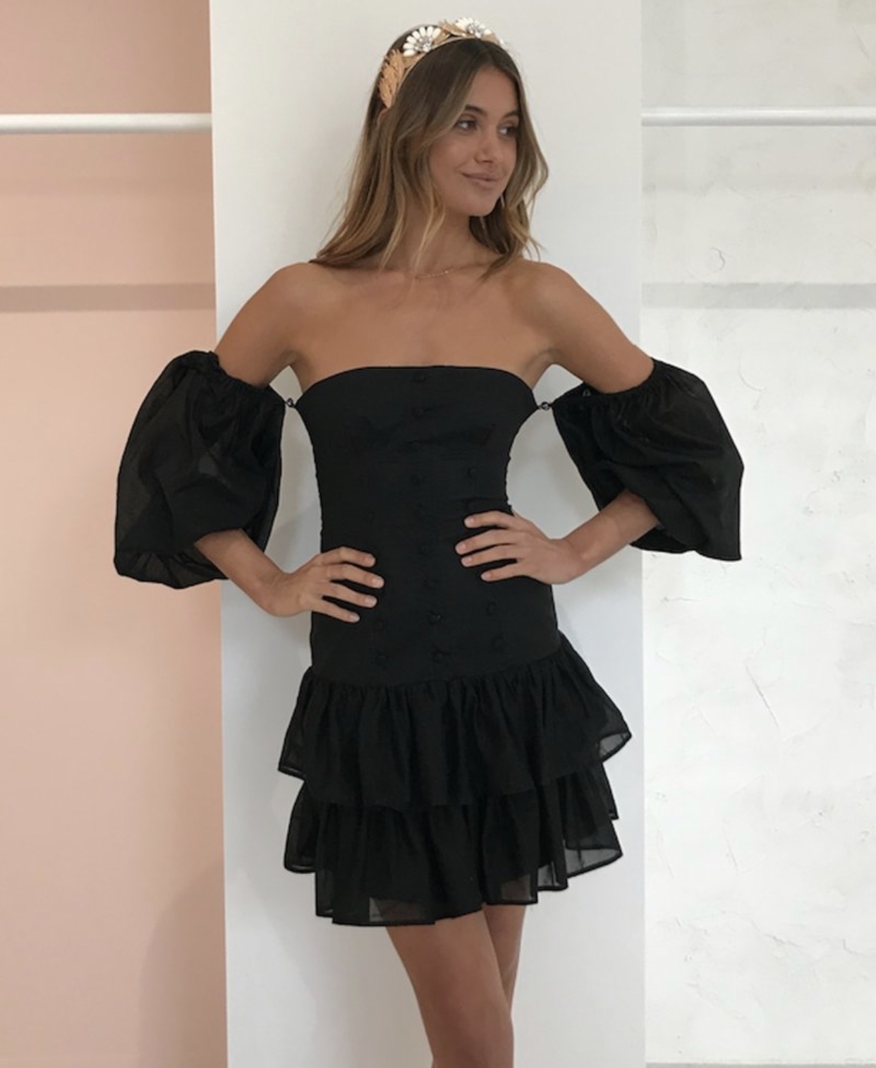 Designer rental Joslin Face Cotton Mini Dress