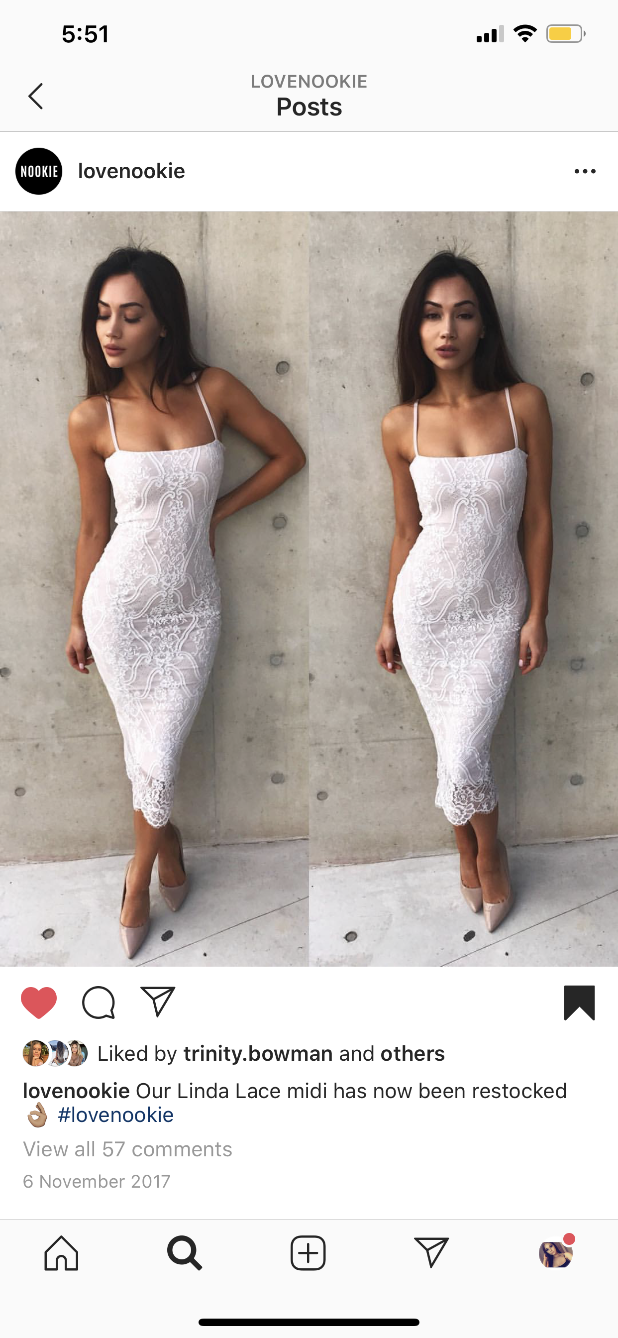 Cheap designer Love Nookie Linda Lace Midi