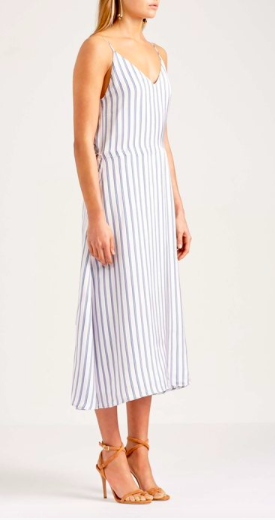 Designer rental Scanlan Theodore Striped Silk Dress