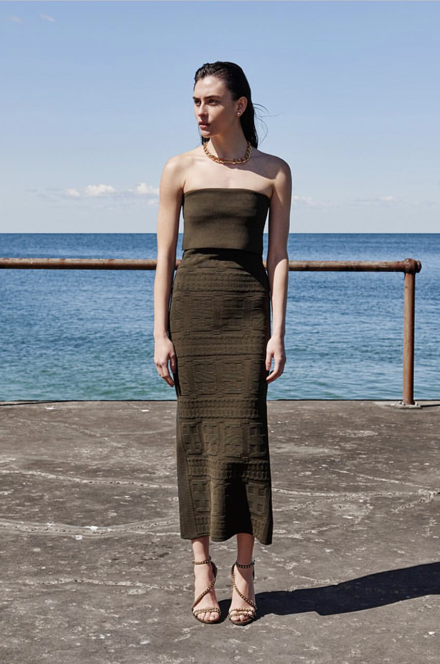 Affordable Scanlan Theodore Crepe Knit Brocade Dress