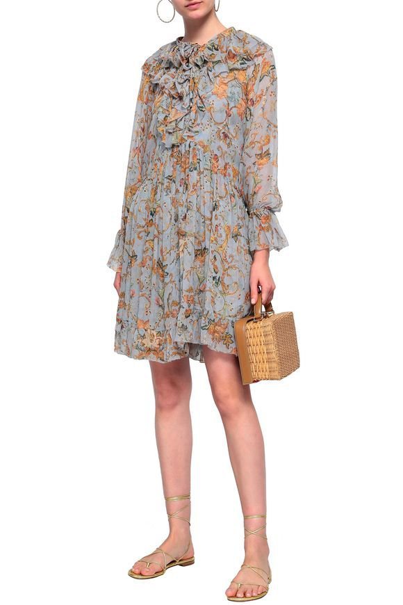 Affordable Zimmermann Painted Heart Cascade Ruffle Dress