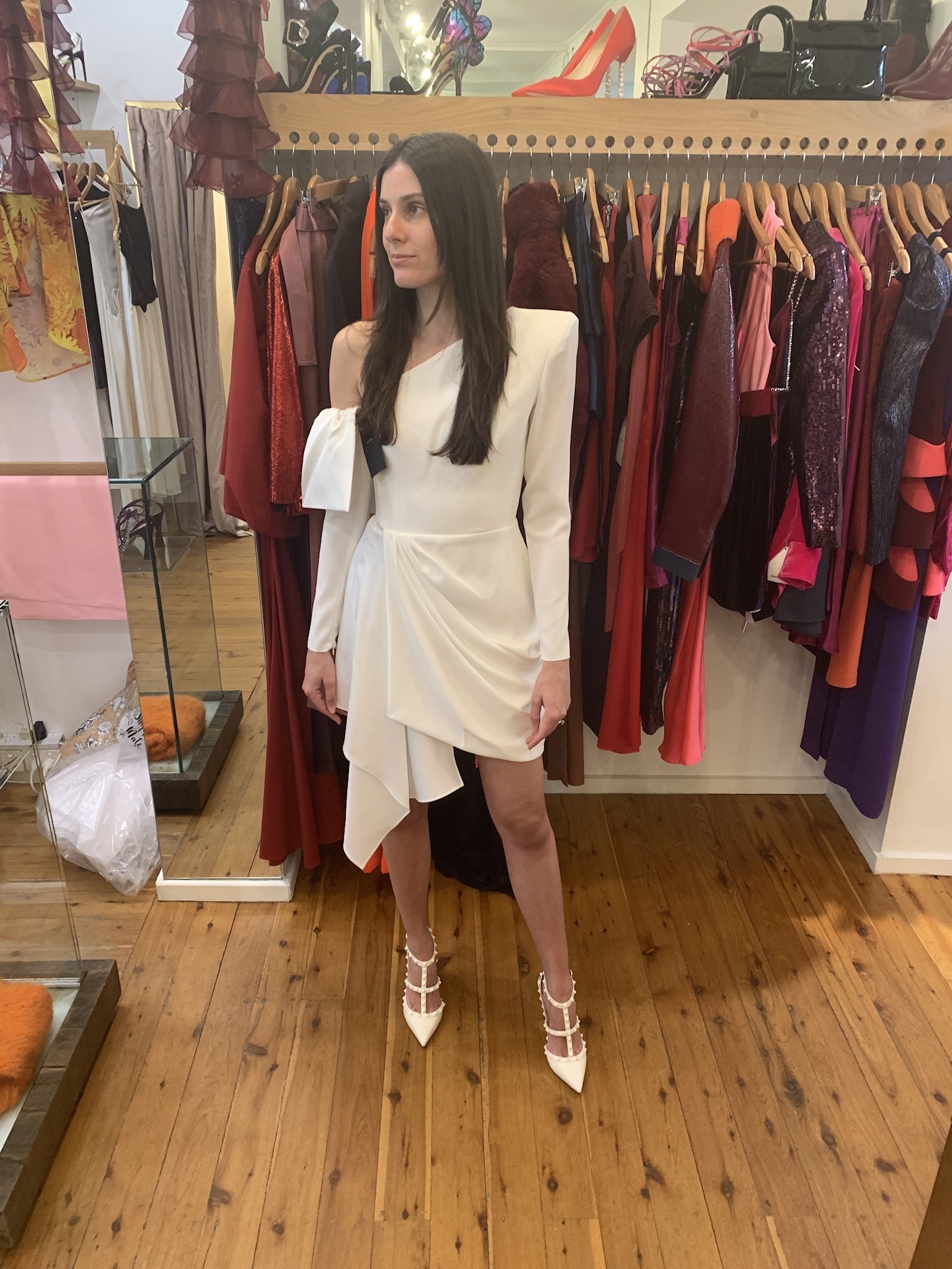 Rental Alex Perry Quinn One Shoulder Satin Crepe Mini