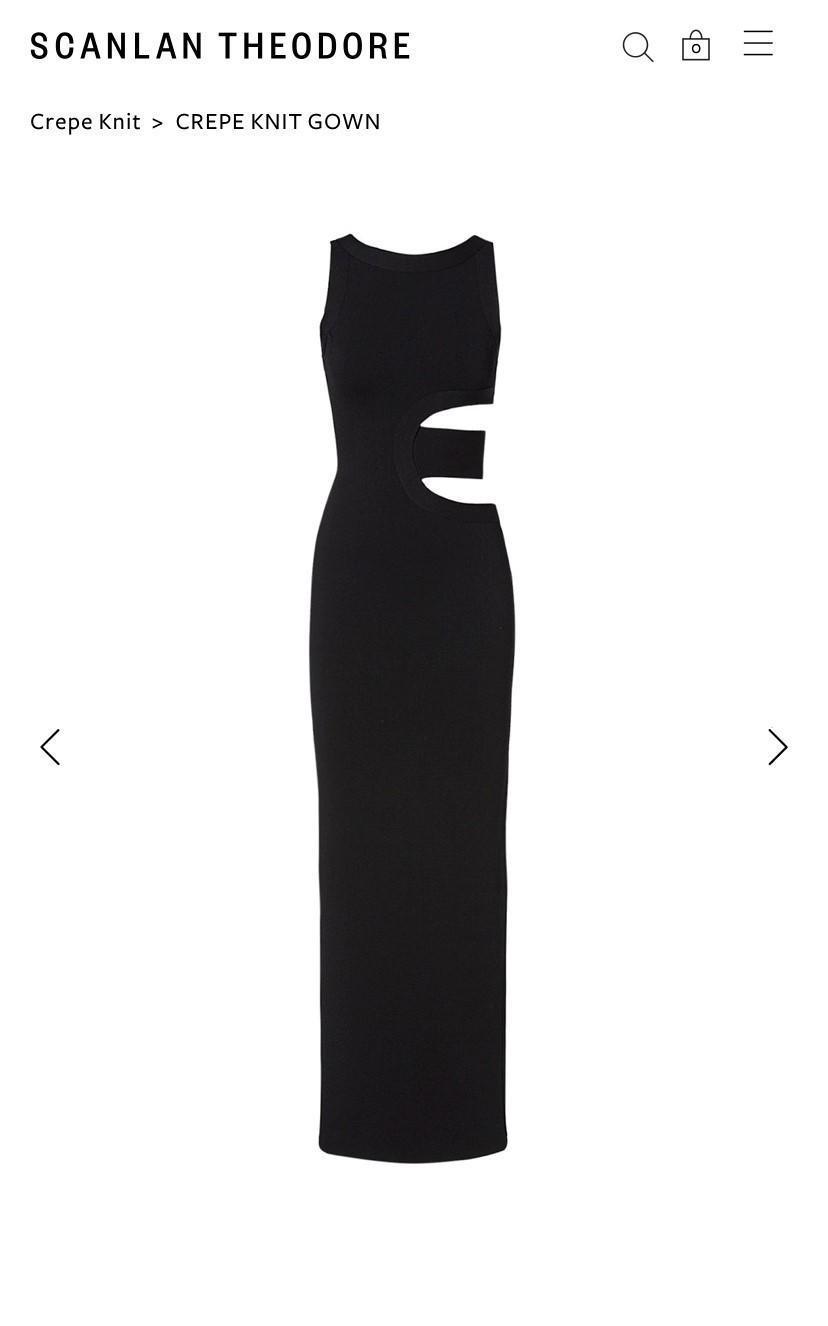 Designer rental Scanlan Theodore Crepe Knit Gown