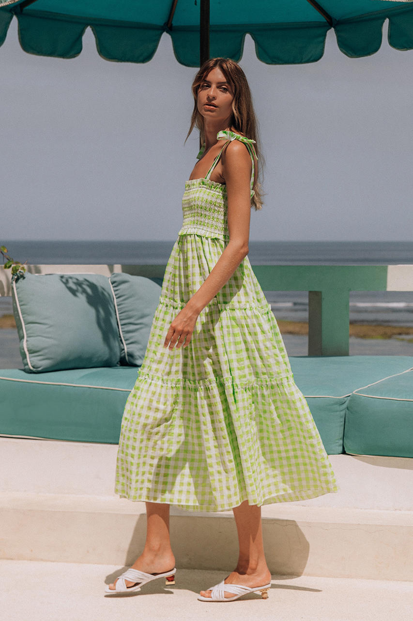 Cheap designer Steele Lyla Dress In Lime Check