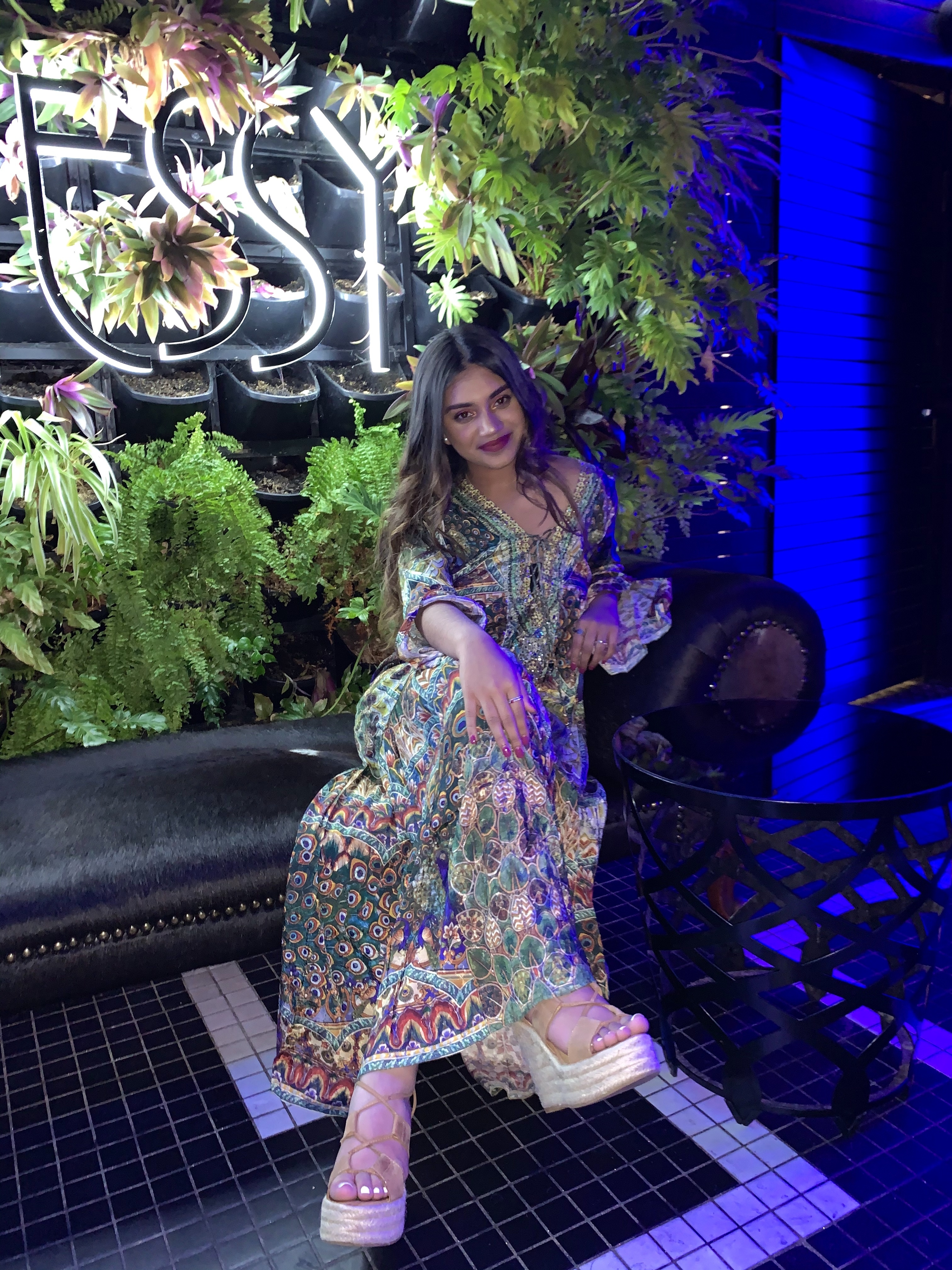 Designer rental Camilla Camilla 'Echos Of Enchantment' Lace Up Dress With Tiered Hem