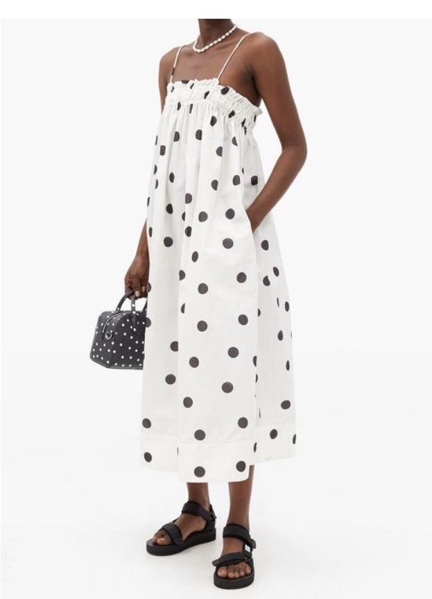 For rent a Ganni Polka Dot Trapeze Dress