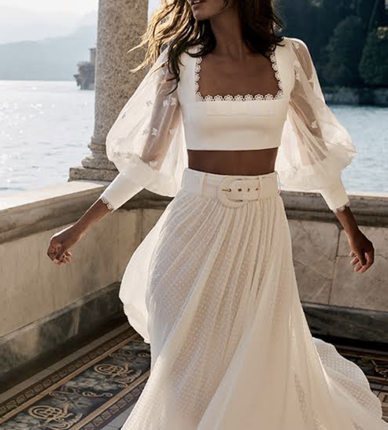 Designer rental Zimmermann Super Eight White Maxi Skirt