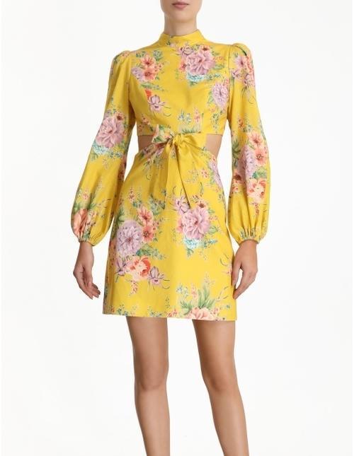 Loan a Zimmermann Zinnia Bow Cut Out Short Dress