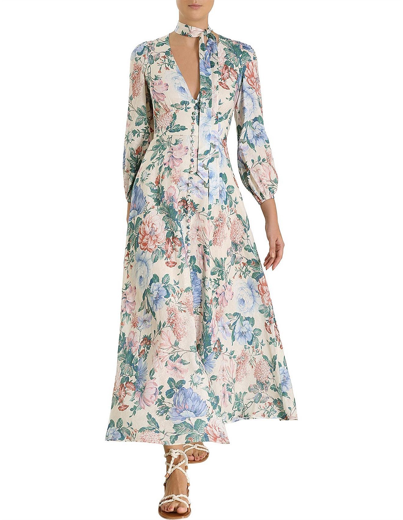 Hire a Zimmermann Verity Plunge Long Dress