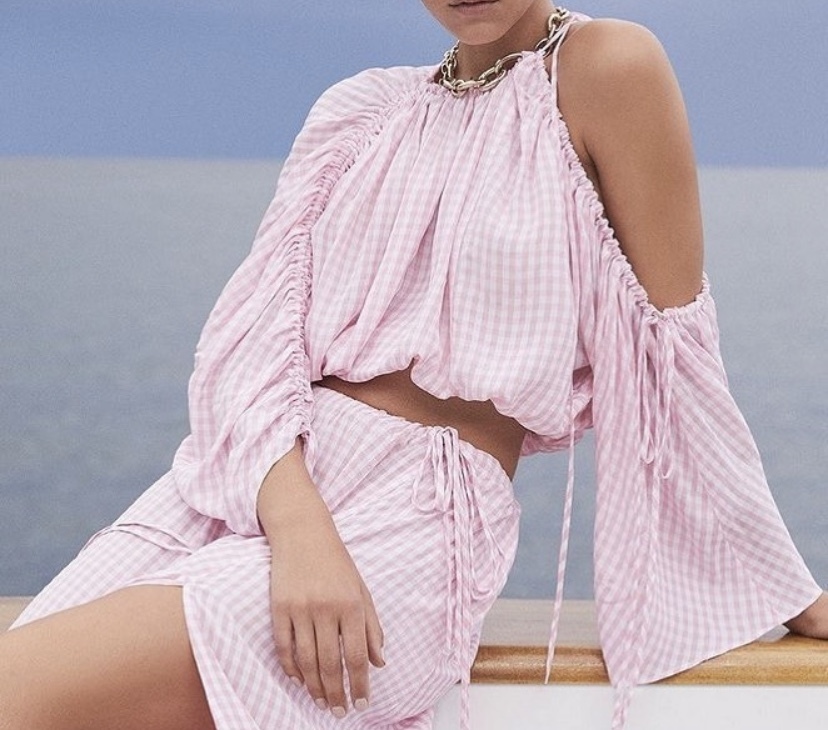 Affordable Scanlan Theodore Gingham Drawcord Top