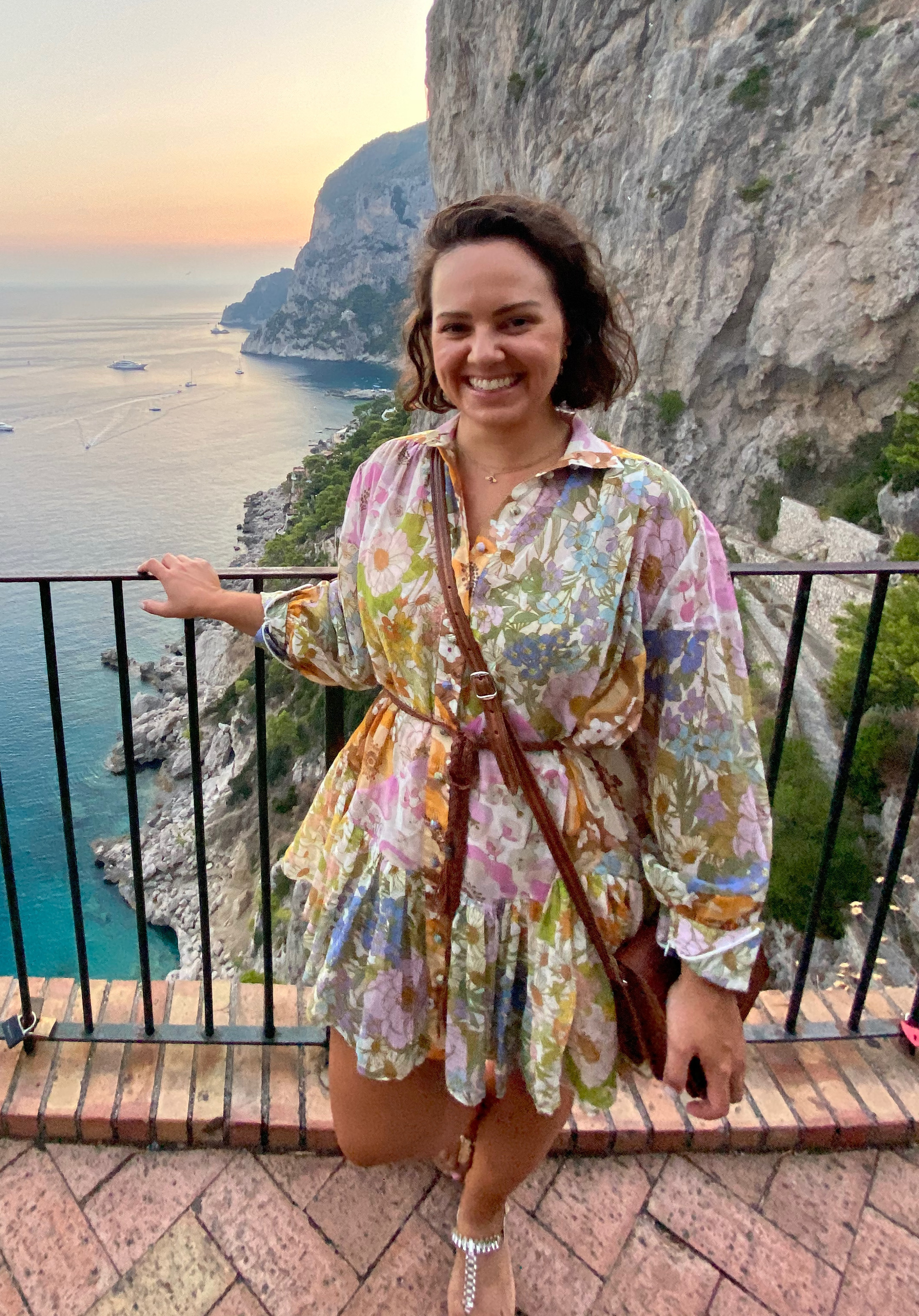 Rental Zimmermann Sz 0p Super Eight Lantern Mini Dress In Mixed Floral