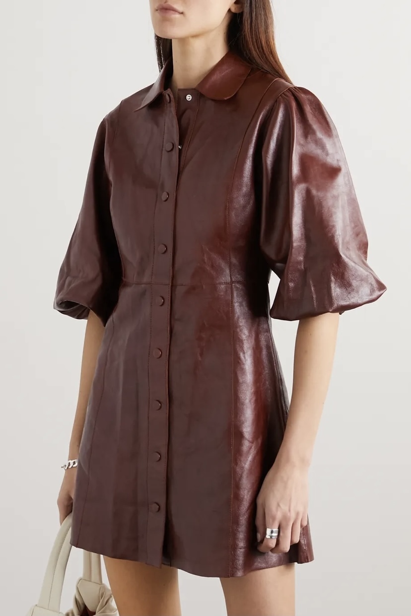 Loan a Ganni Leather Mini Dress