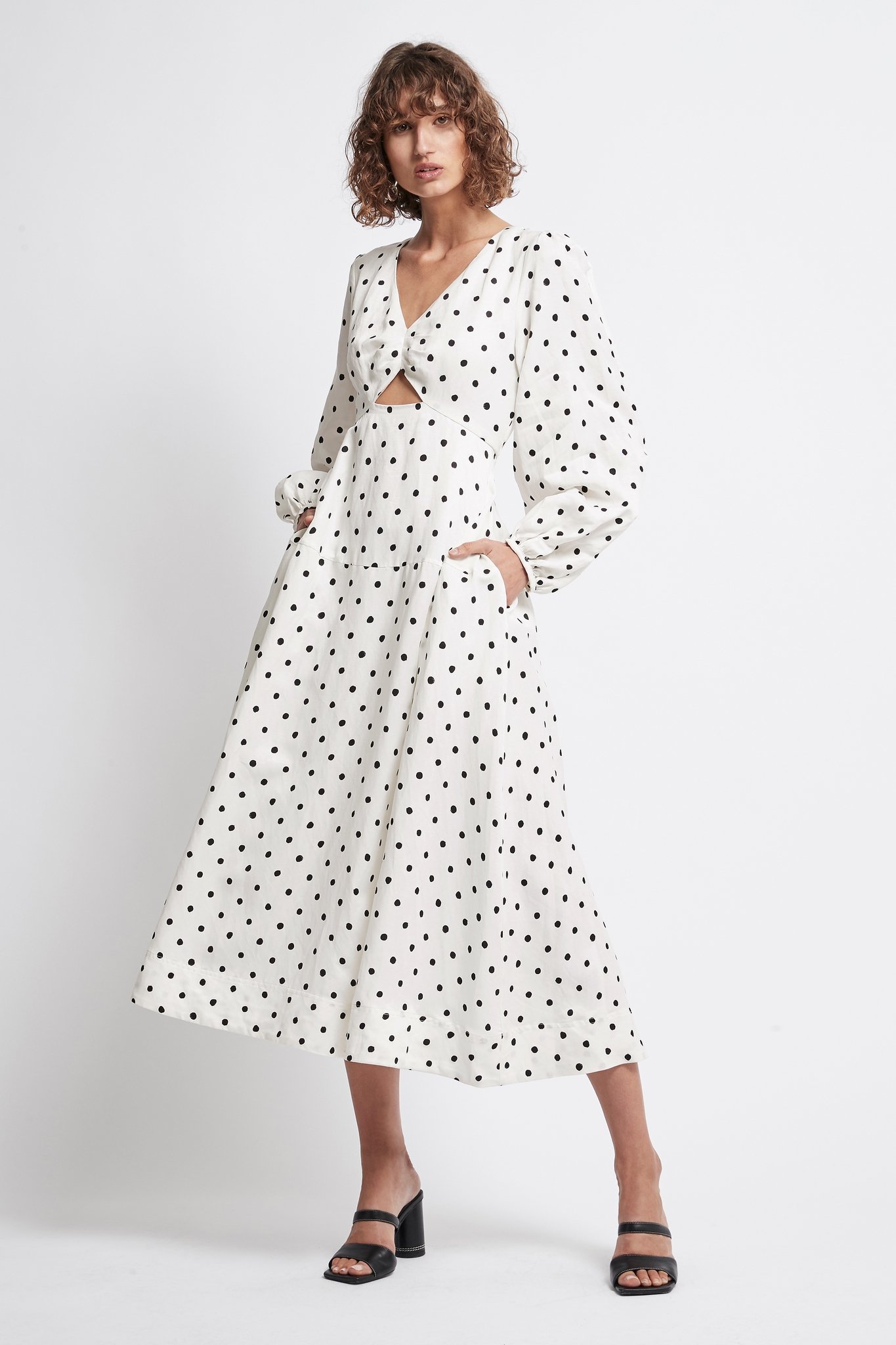Borrow a Aje Liberation Blouson Midi Dress
