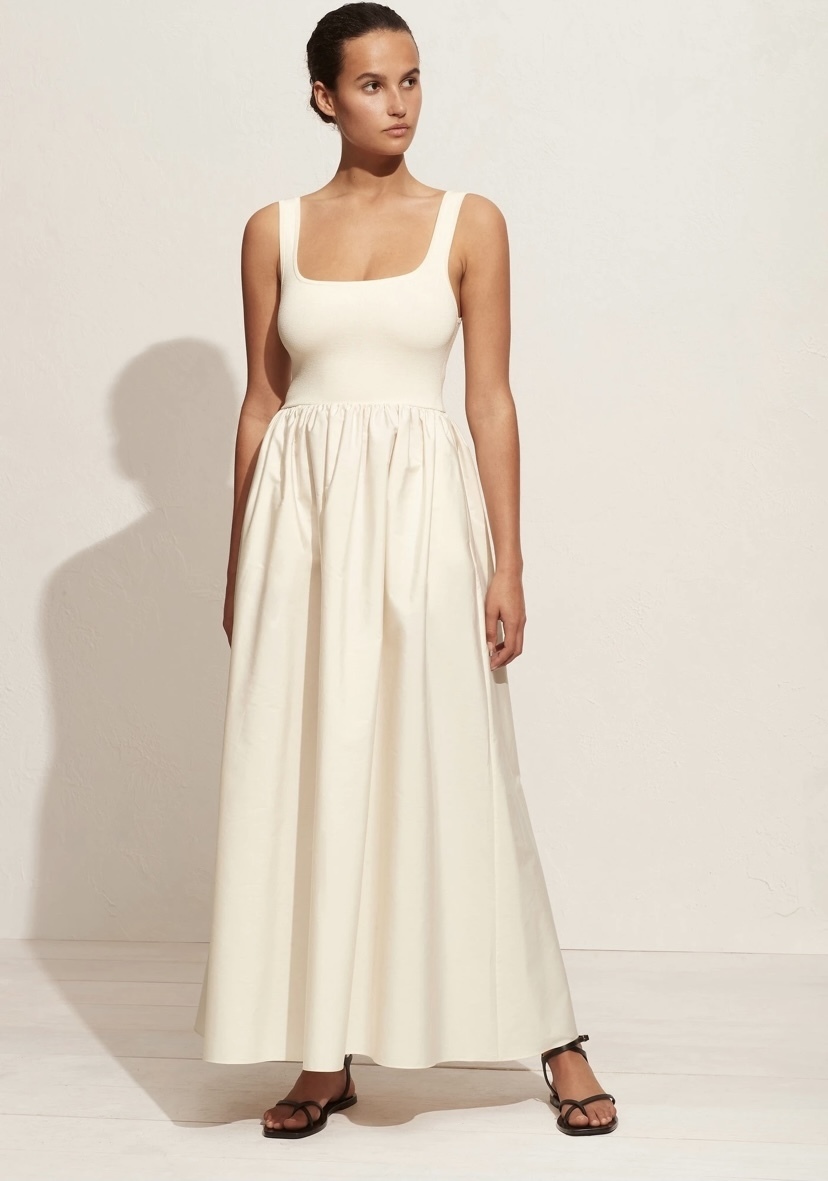 Designer rental Matteau Knit And Cotton Dress