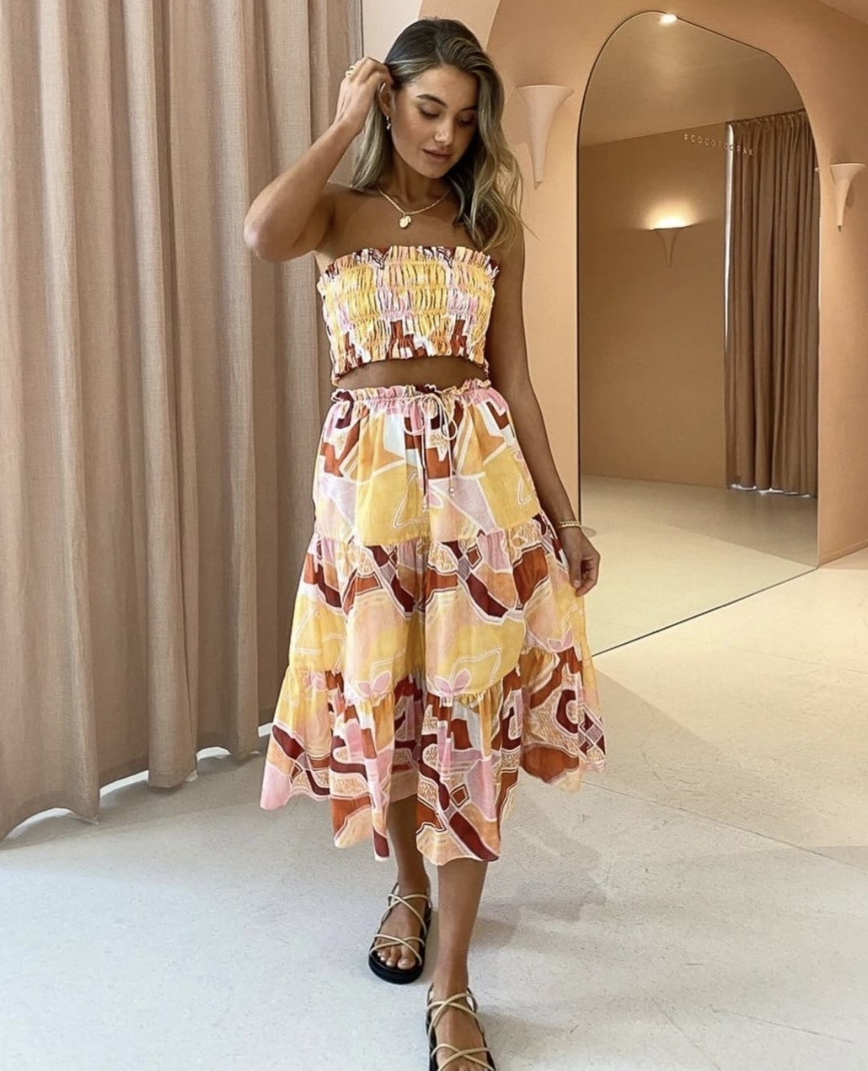 Designer rental Steele Paradise Crop And Yolanda Skirt